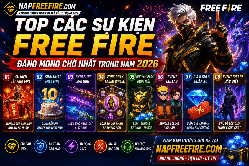 Hướng dẫn nạp kim cương Free Fire giá rẻ uy tín 2026